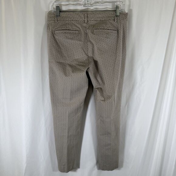 Banana Republic Pants Women's 6R Brown Check Mid Rise Flat Front - Picture 8 of 10